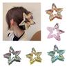 Hollow Geometric Star Hair Clip Vibrant Candy Colored Plastic Barrettes For Women Party Wedding Hairstyle