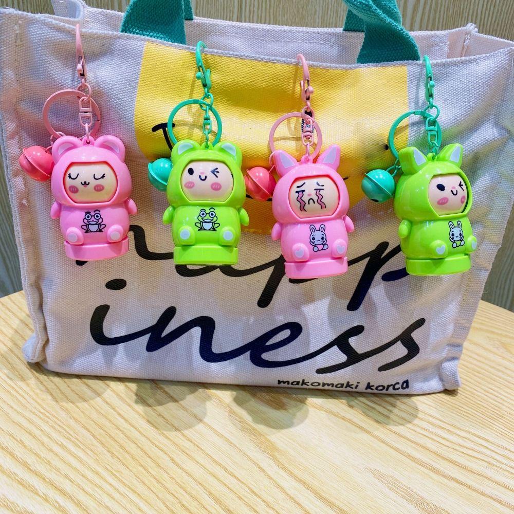 Rabbit Face Changing Doll Cartoon Doll Toy Key Ring Creative Frog Keychain  Playing Supplies