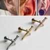 Серьги из нержавеющей стали, серьги-гвоздики для пирсинга козелка, хряща хеликса и раковины, кинжал