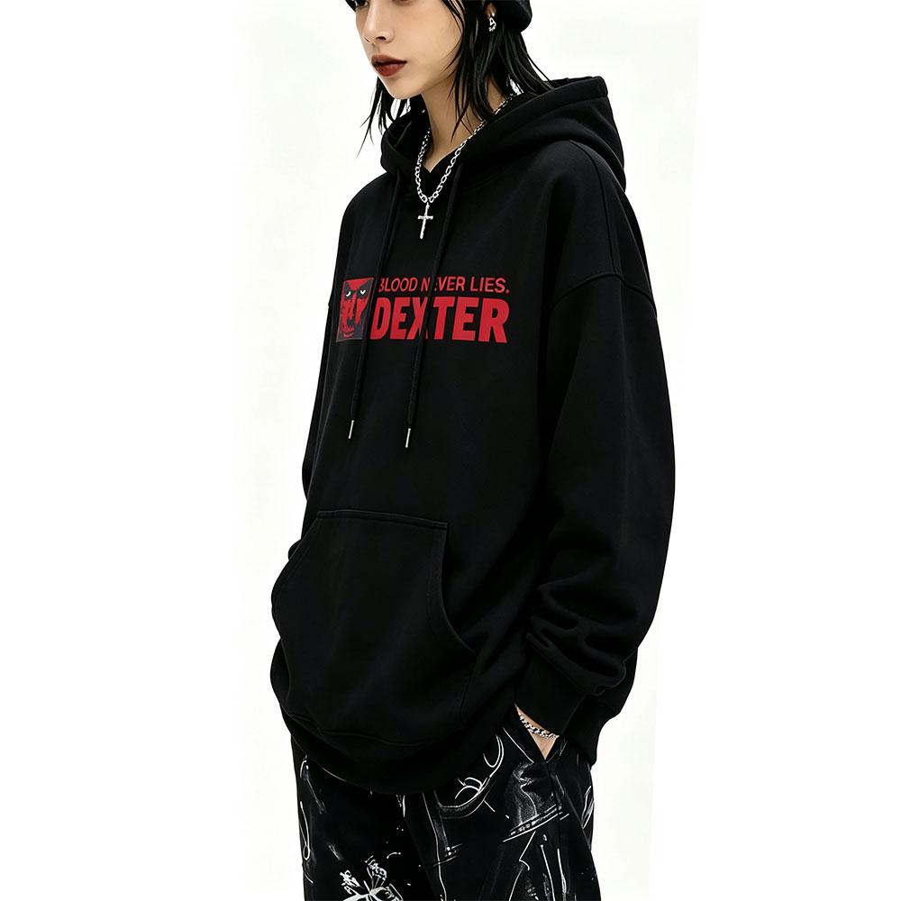 Dexter Morgan Blood Never Lies Hoodie Men Women Casual Oversized Hooded Sweatshirt Male Fashion Vintage Gothic Pullover Hoodies