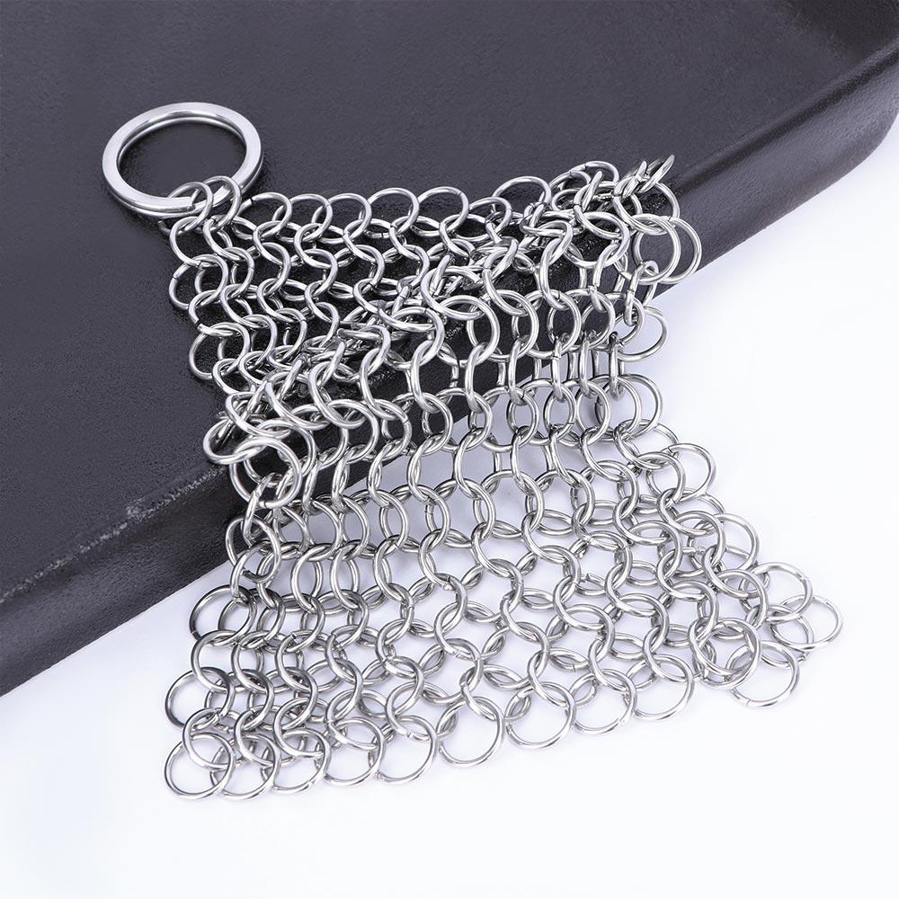 Wok Cleaning Circular Ring Chainmail Cast Iron Cleaner Pan Brush Kitchen Tool Stainless Steel