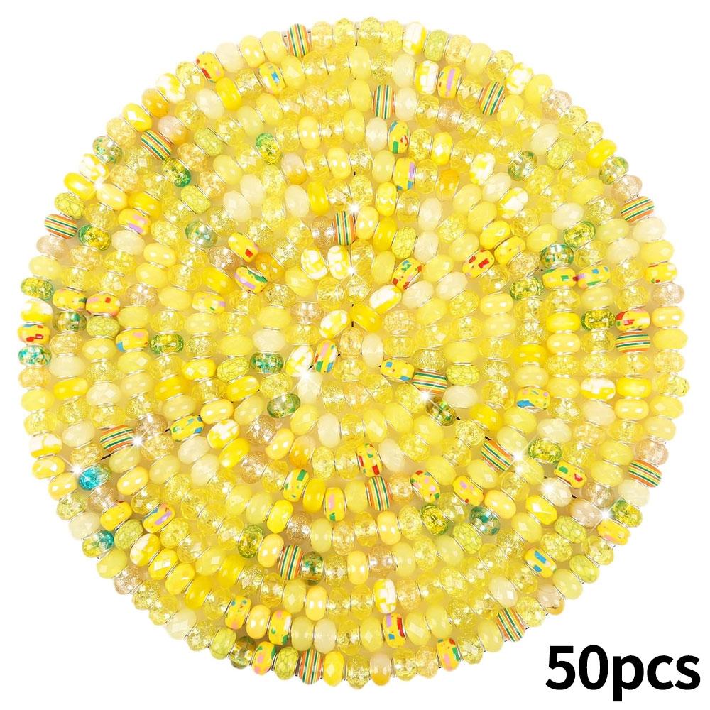 30/50/100 смоляных бусин европейского стиля с крупным отверстием, разделительные бусины для изготовления ювелирных изделий, различные россыпные и цветные европейские крупные бусины