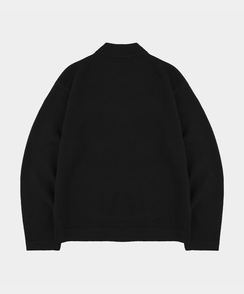Скрытый шерстяной вязаный жакет LETTERCOMO Signature Черный