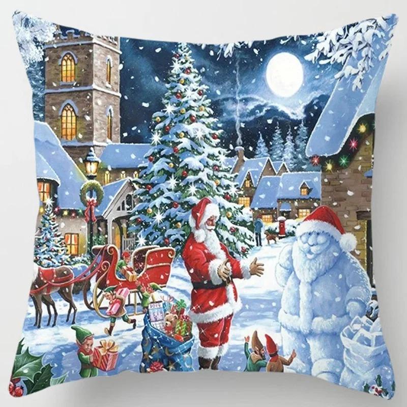 Наволочки с рождественской тематикой Аксессуары для автомобиля Офис Санта-Клаус Гостиная Диван Домашние наволочки