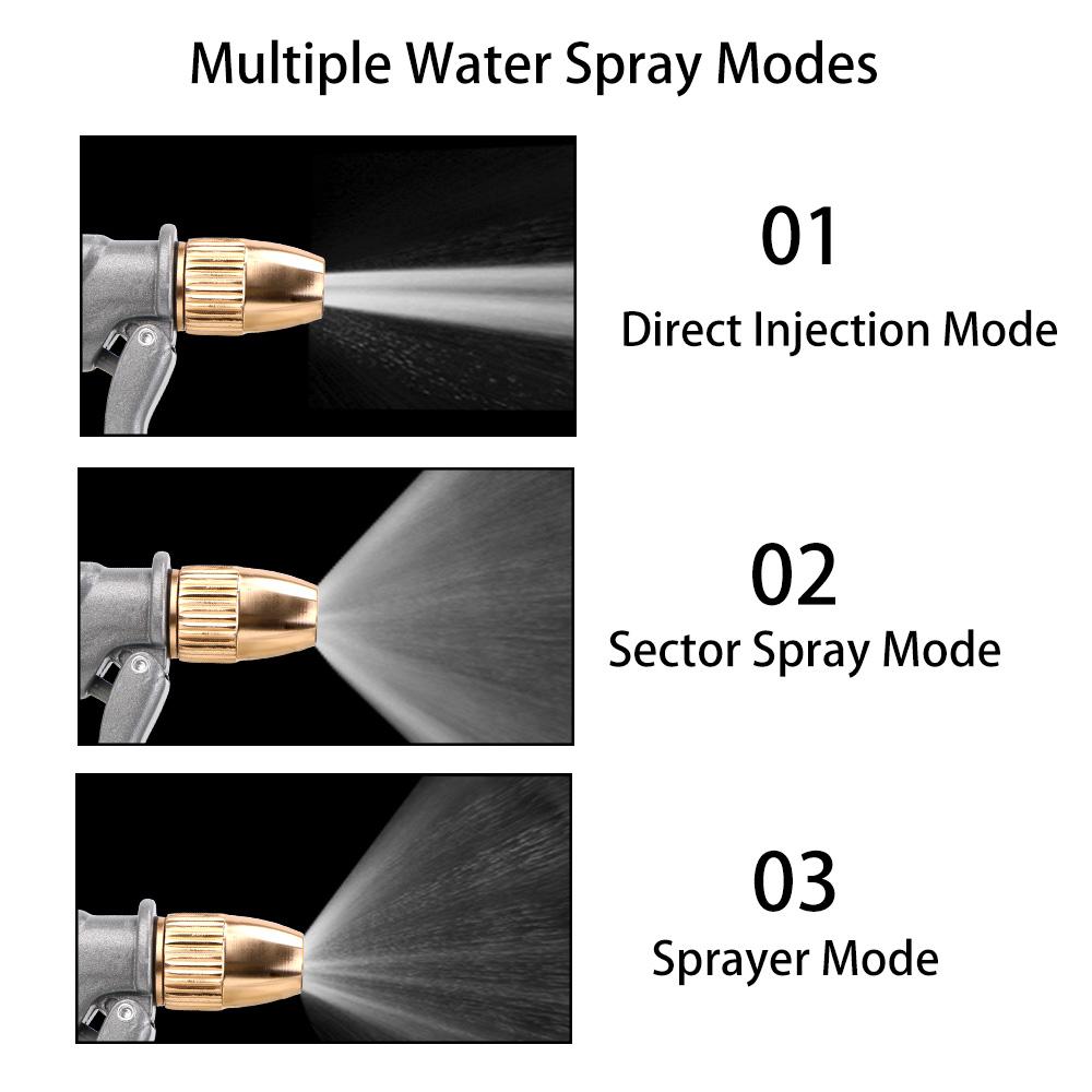 Car Wash Gun High Pressure Metal Spray Watering Nozzle Sprinkler Adjustable Spray Modes Portable