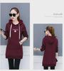 2022 Autumn/Winter Women’s Korean Embroidered Velvet Hooded Sweatshirt, Loose Fit, Long Medium Size