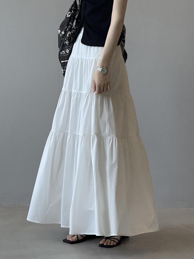 Женская миди-юбка А-силуэта в черно-белую клетку Yan Shuang, с высокой талией, свободного кроя, летний стиль