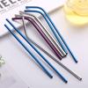 10 Colors Eco-Friendly Metal Drinking Straw 304 Stainless Steel Straws Set Reusable Colorful Bar Party Drinkware Straw Accessory