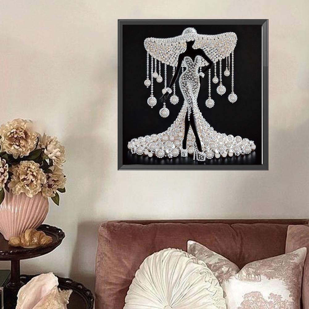 5D DIY Partial Special Shaped Drill Diamond Painting Kit Elegant Lady Decoration Home Decoration Gift