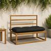 Bench Cushion VIANEN 100percent  Polyester Black 100 x 50 x 12 cm