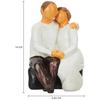 Beautiful Hand Painted Medium Size Resin Sitting Romantic Couple (Pack of 1, Black & White)