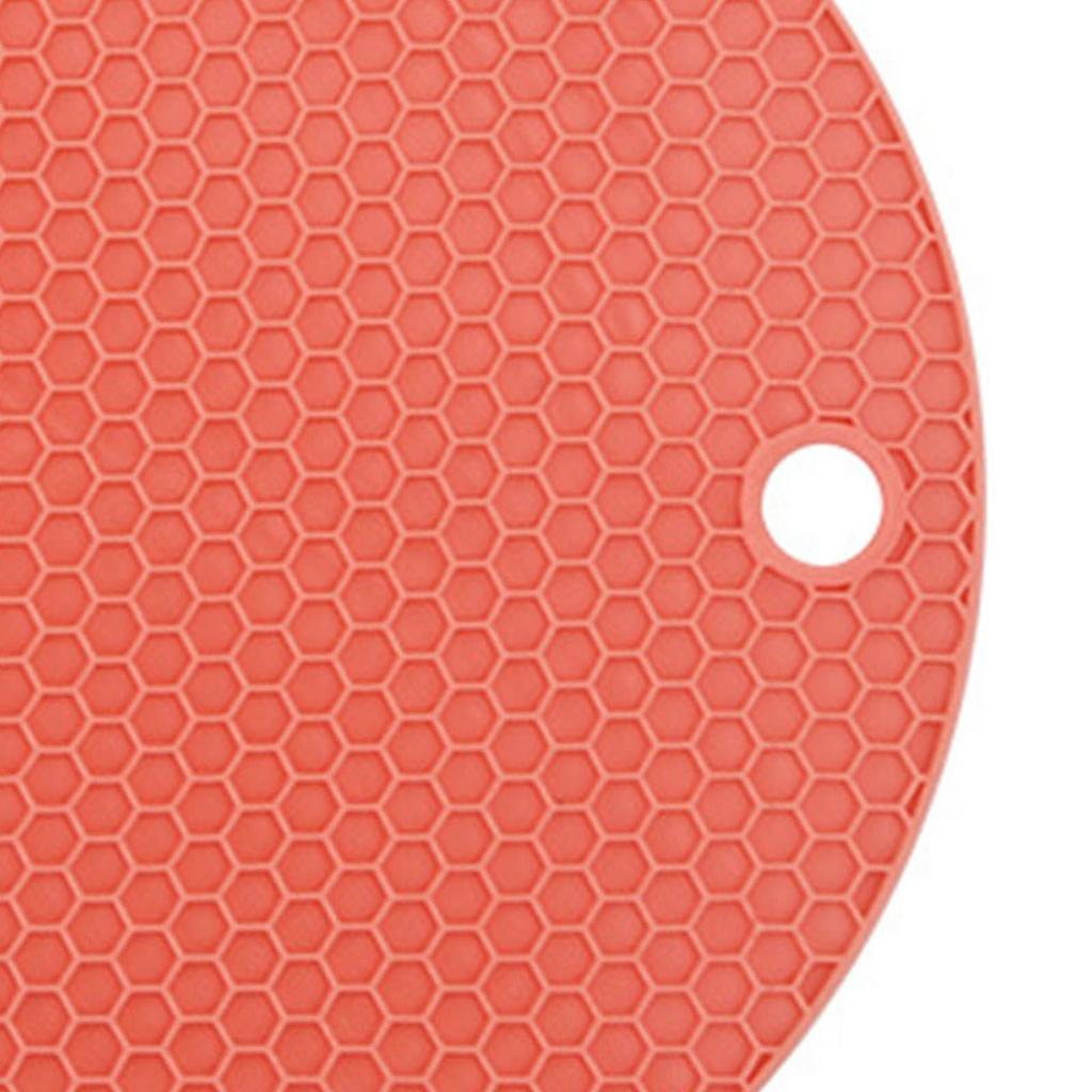 Heat Resistant Mat Silicone Slip Proof Round 17cm Heat Insulation Pad for Kitchen Countertop