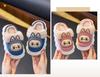 Waterproof PU Leather Cartoon Plush Slippers for Kids - Non-Slip, Cozy for Autumn & Winter