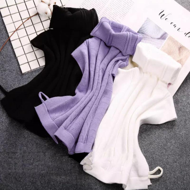 Теплый белый водолазка ложный воротник стойка женщина черный ложный воротник женский съемный свитер рубашка женский съемный воротник краге