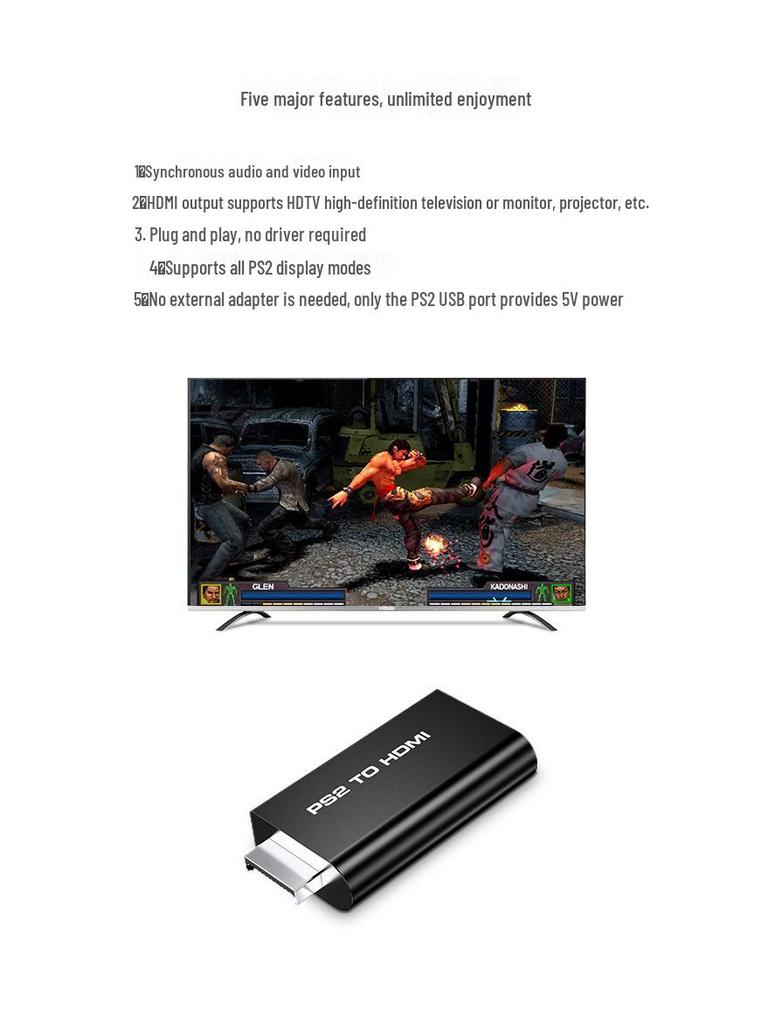 Видеоадаптер PS2 на HDMI для игровой консоли