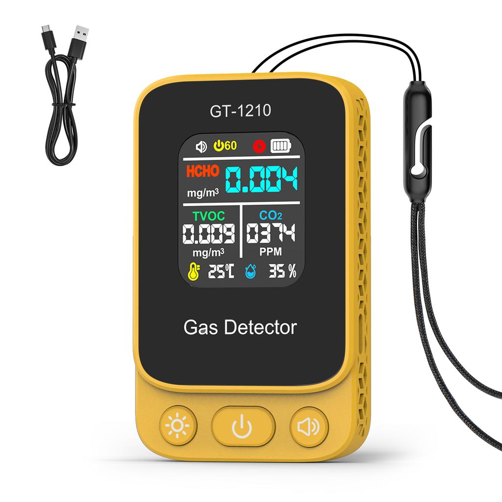 Мини 5-в-1 Монитор качества воздуха CO2 HCHO TVOC Тестер Температуры и Влажности Детектор Углекислого Газа Для Помещений и Путешествий