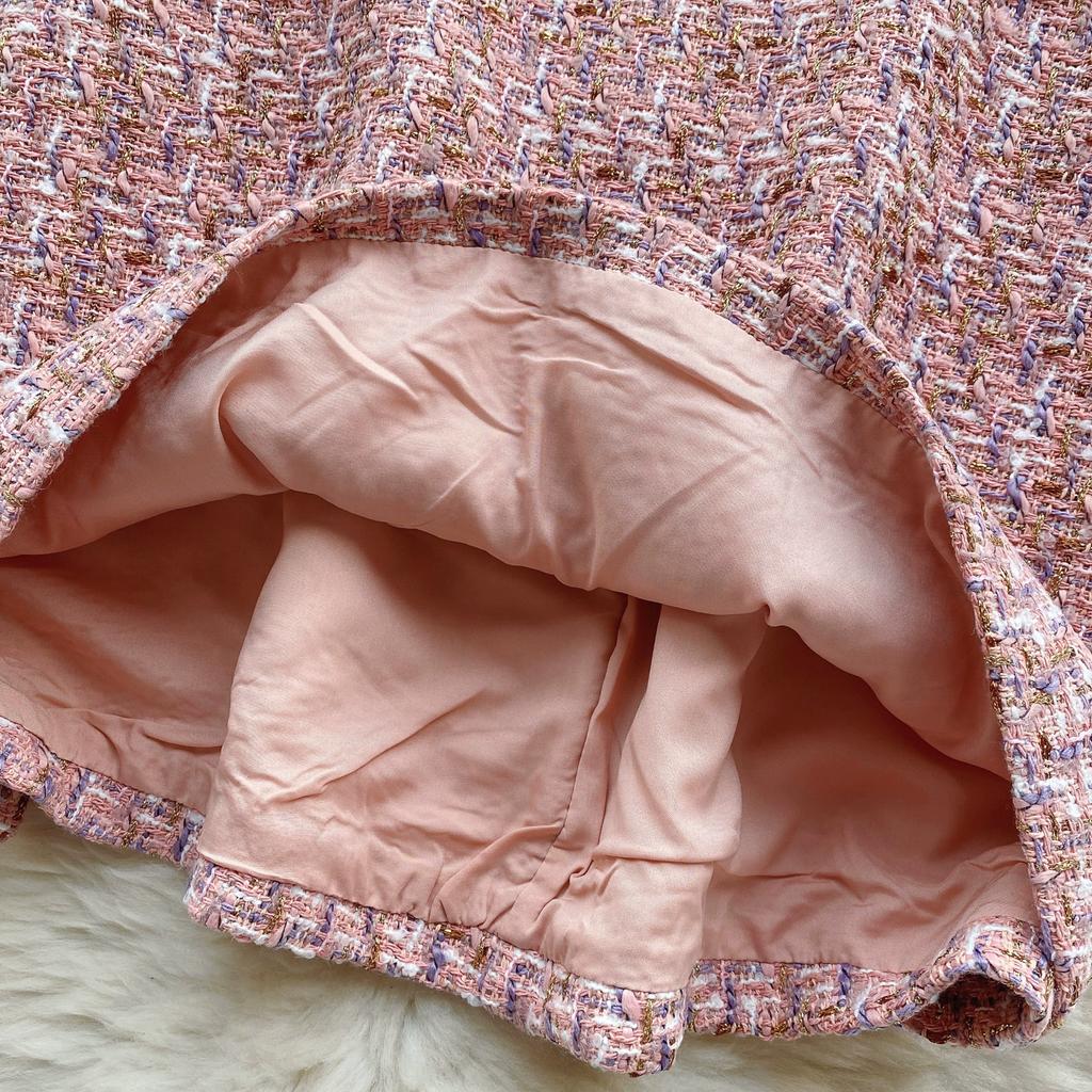 Новые весенние женские сетчатые твидовые вечерние платья в клетку с вышивкой, роскошное розовое мини-короткое платье с вышивкой бисером и бриллиантами