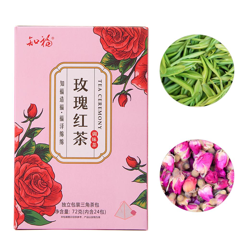 Rose Black Tea Bag Triangular Packaging Low Temperature Roasting Aromatic Fragrant Flower Flavored Tea