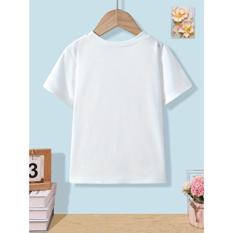 Kids Crewneck T-Shirt, Hatching Dinosaur Cute Healing Cartoon Animal Print
