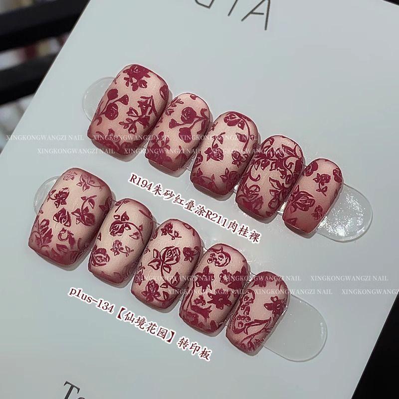 Набор 3D кристаллической пудры и жидкости для нейл-арта с инструментами из трансферной стальной пластины