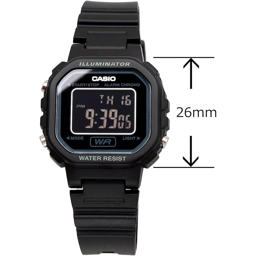 Casio Chupacasi LA-20WH-1B Цифровые часы Полностью черные Обратный ЖК-дисплей для Женщин Девочек Детей