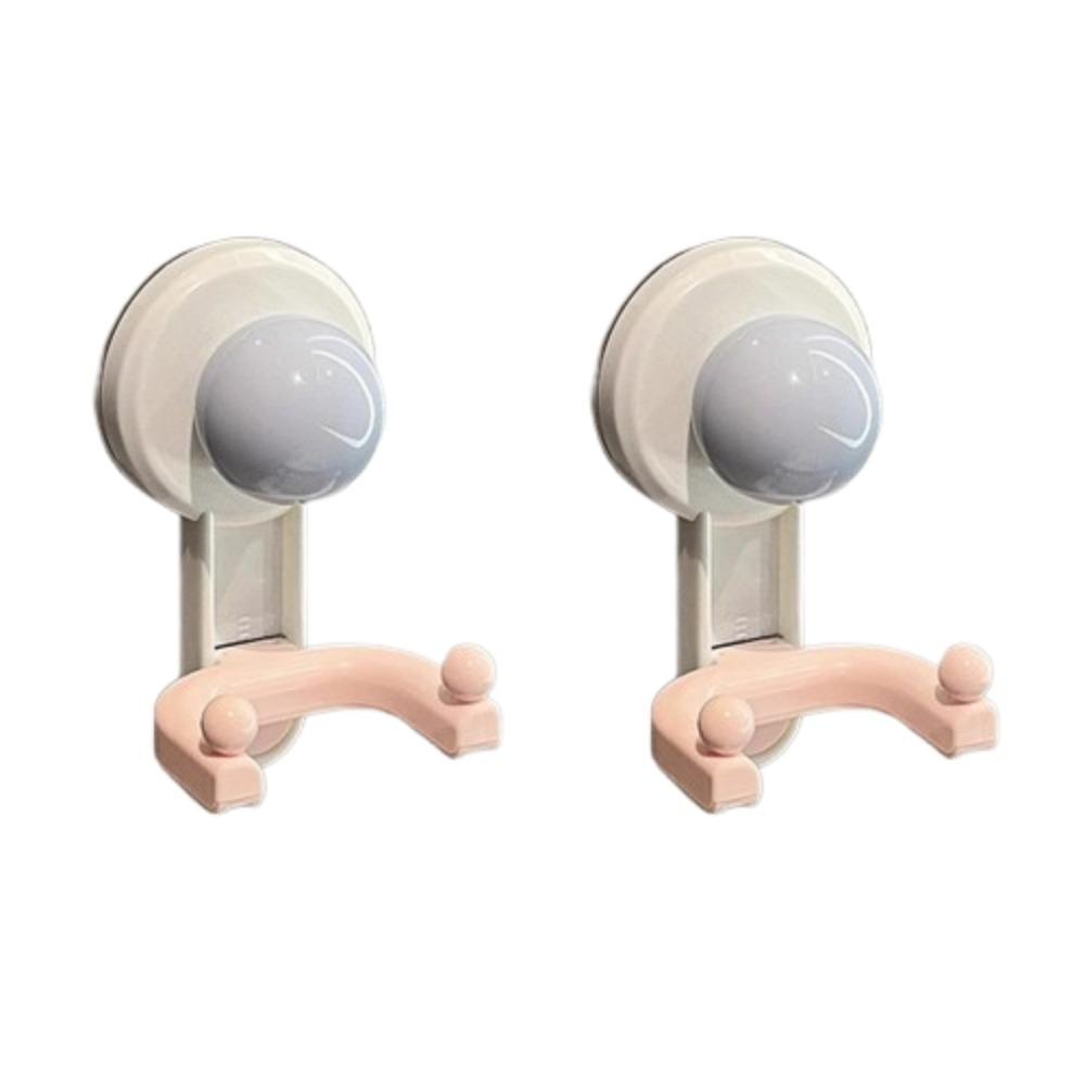 2Pcs Removable Vacuum Double Hooks Traceless Shower Hooks Creative Suction Cup Hooks  Bathroom