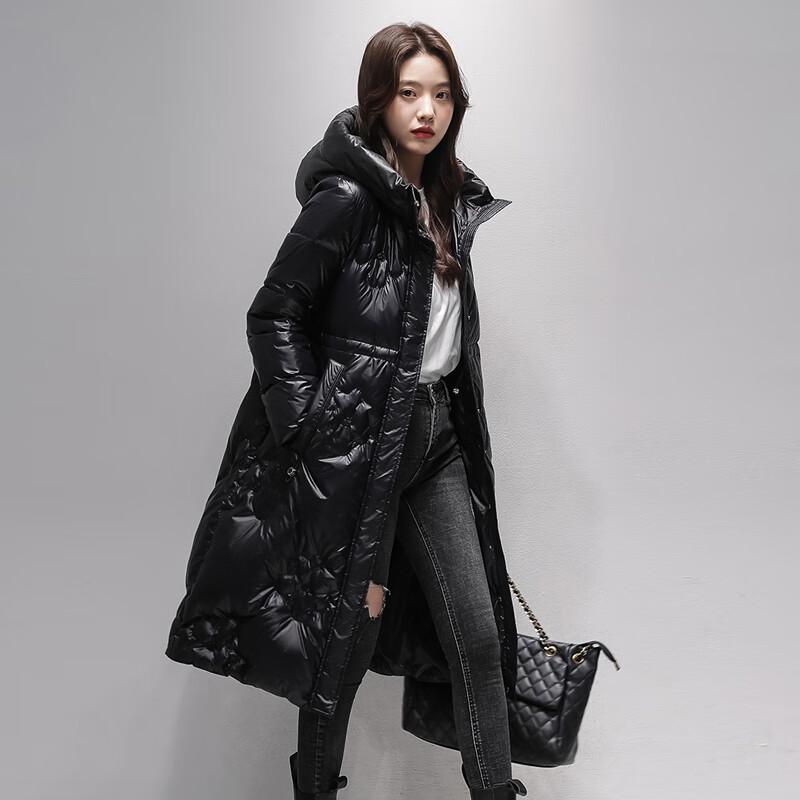 Женский пуховик Snow Flying с капюшоном, приталенного кроя, удлиненный