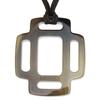 Used HERMES Necklace rhythm Buffalo horn 8.6g Brown long