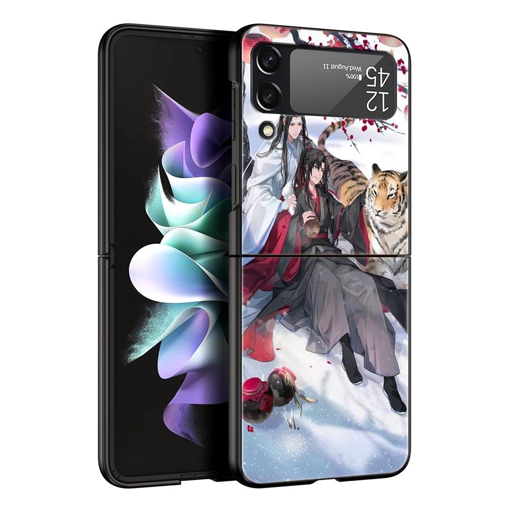 Аниме Мо Дао Цзу Ши Милый Чехол для Телефона Z Flip 4 Для Samsung Z Flip 3 5G Черный Жесткий Чехол Galaxy ZFlip3 ZFlip5 Обложка Складной Роскошный