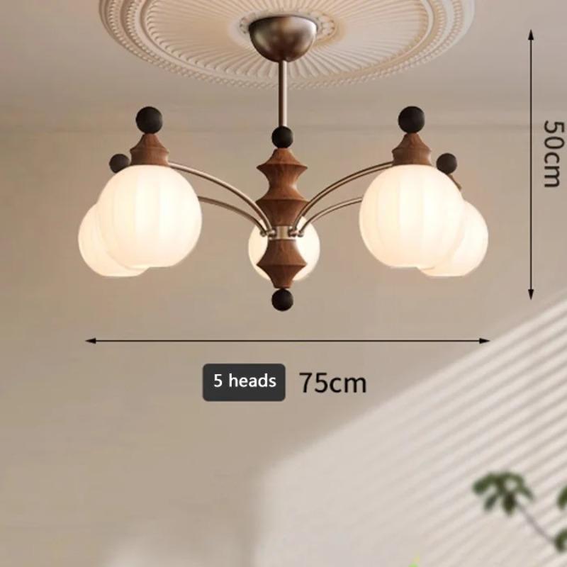 Люстра для спальни в американском стиле ретро, французский винтажный светильник из цельного дерева в дизайнерском стиле