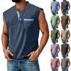 Men's Summer Solid Matching Color Pocket Sports Buttons Vest Men's Sports Casual Vest