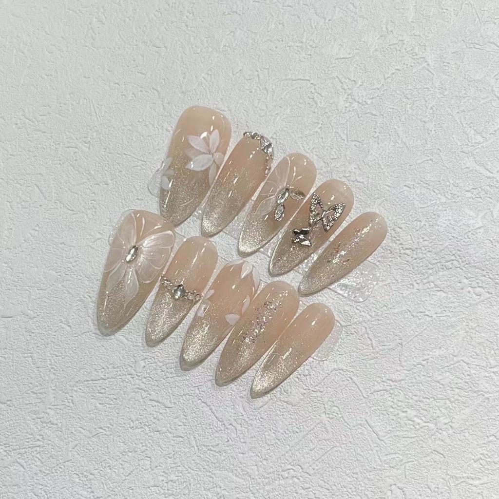 New Style Pure Desire Butterfly Wear Armor Handmade Nail Tablets Fake Nail Patches Nail Art Tablets Finished