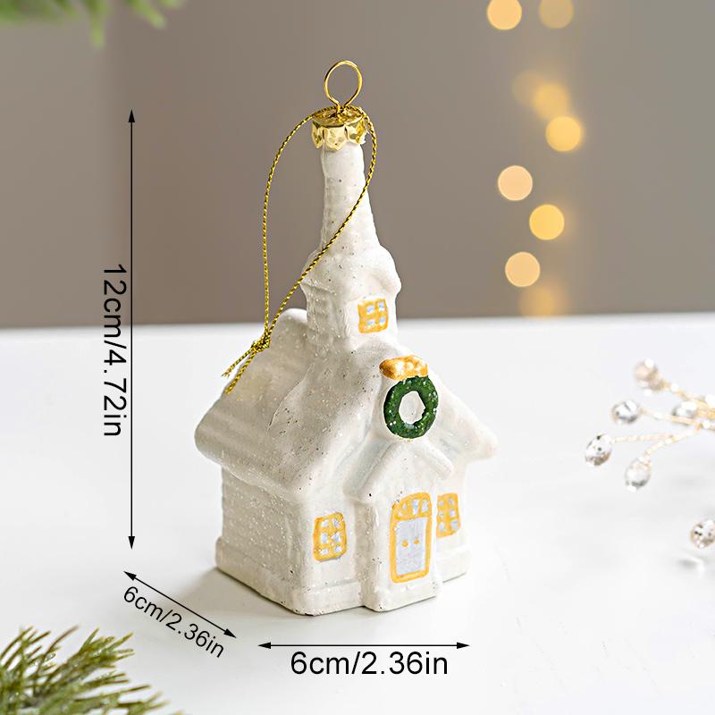 1Pc Christmas Tree Decorations White Nordic Style Pendants Platinum Plastics Multiple Styles
