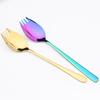 Colorful Cutlery Set Stainless Steel Dinnerware Salad Spoon Serving Spoon Dual Purpose Spoon Flatware Kitchen Accessories