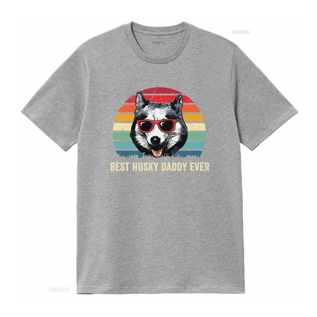 Best Husky Daddy Ever Retro Style T Shirt Siberian Print for Dog Lovers Perfect from Son Daughter vintage Washed Stretched