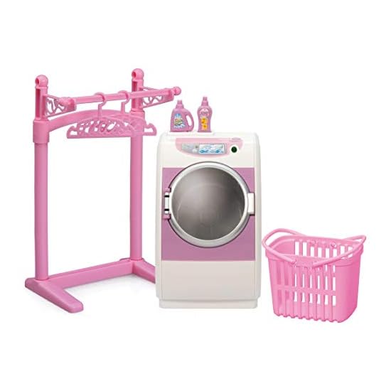 TAKARA TOMY "Licca-chan LF-02 Spinning Washing Machine" Dress-up Doll Pretend Play Toy, Ages 3 and u