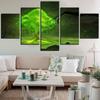 Wall Art Canvas Painting 5 Piece Prints Green Big Tree Posters Anime Plant Modular Pictures Home Decor Bedroom Decoration No Frame