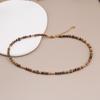 Retro Coffee Tiger Eye Necklace: Irregular High-End Clavicle Chain for Spring and Autumn