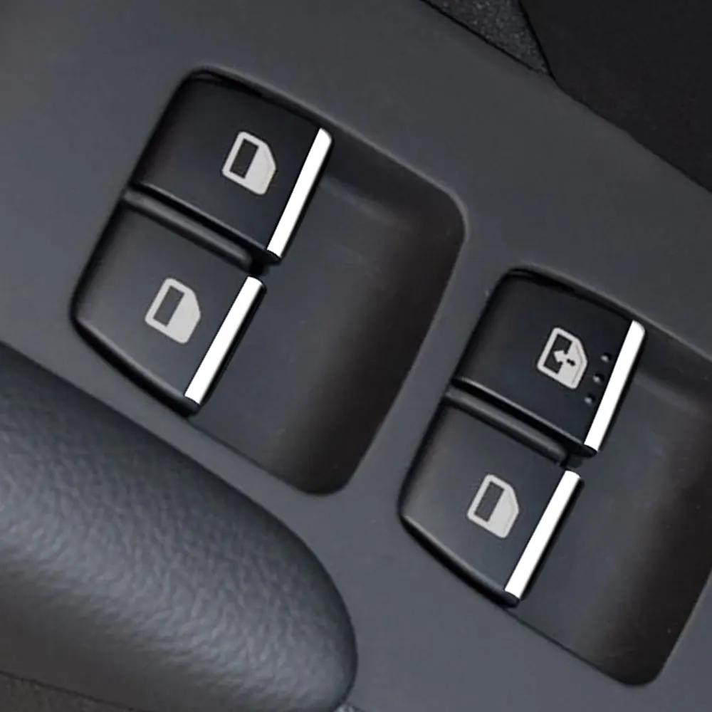 Car Window Lift Button Sticker Trim for Hyundai Accent Solaris 2016 2017 2018 2019 2020 7Pcs Sequin Chrome Interior Accessories
