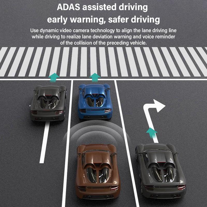 HD 1080P регистратор для вождения с большим экраном и DVR ADAS, дисплей скорости, цинковый сплав, скрытый USB-регистратор для вождения, автомобильный видеорегистратор