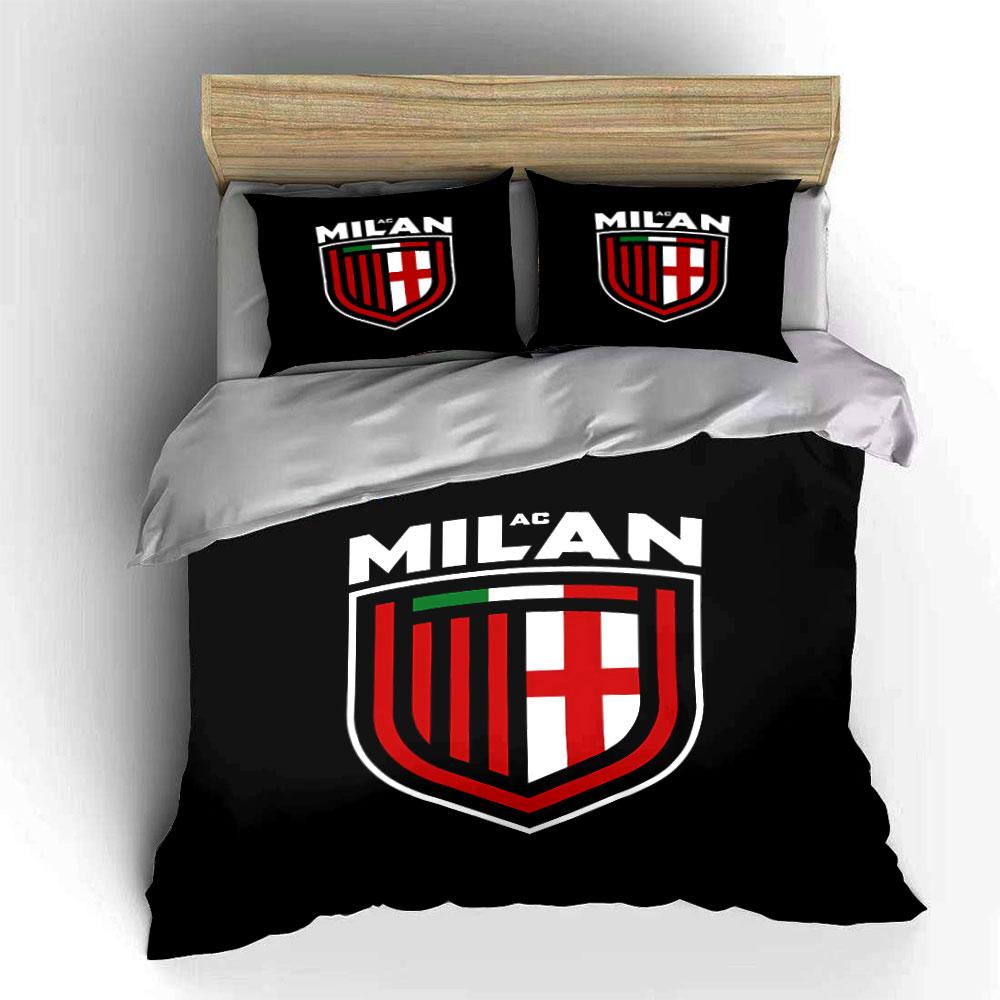 "AC Milan Logo Bedding Set" Bedding Duvet Cover Set Duvet Cover Pillowcases (1 * Duvet Cover 2 * Pillowcases, without duvet insert)