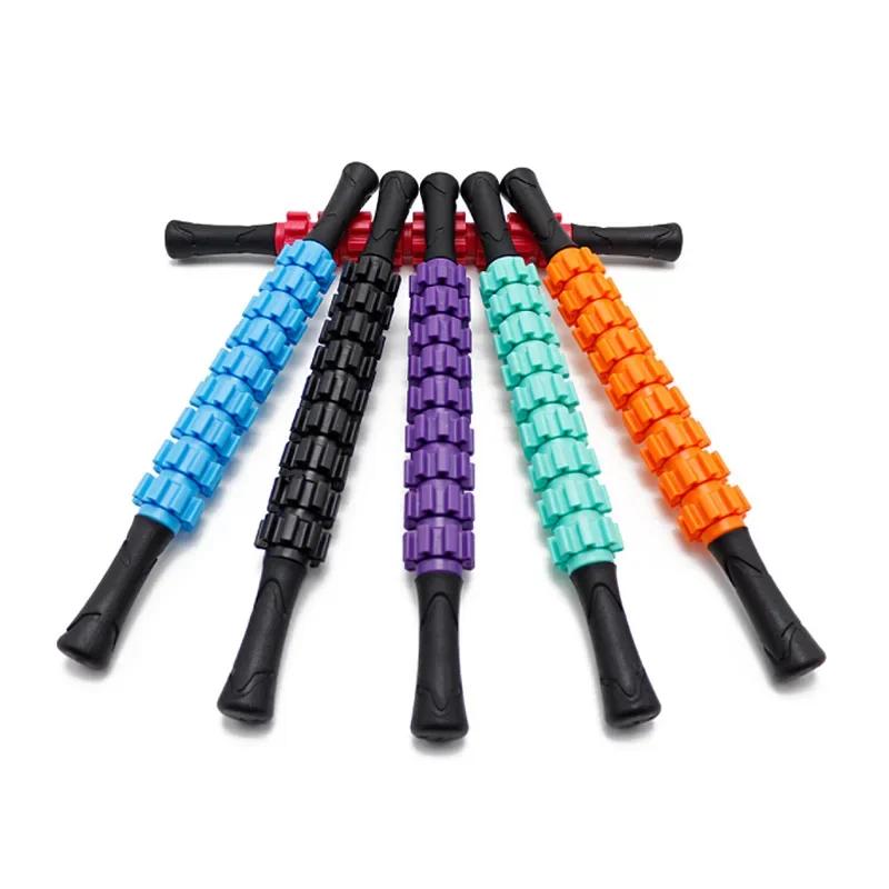 9-Wheel Anti Cellulite Massager Stick Trigger Point Stick Body Foot Face Leg Slimming Massage Yoga Gym Muscle Roller Sticks