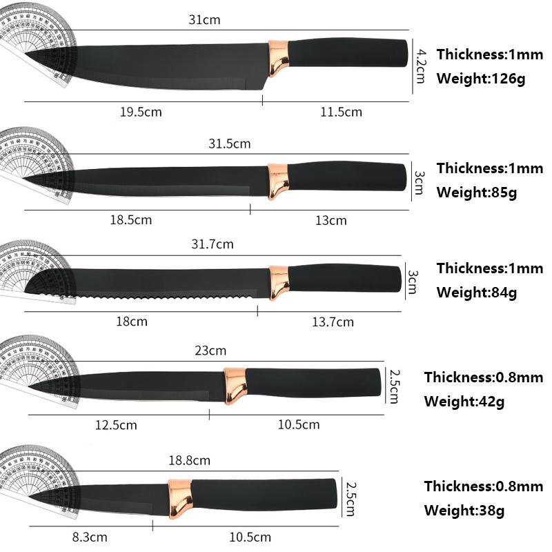 5Pcs Knife Sets Kitchen Knives Set Chef Knives Kitchen Slicing Knife Fruit Cutter Bread Knife