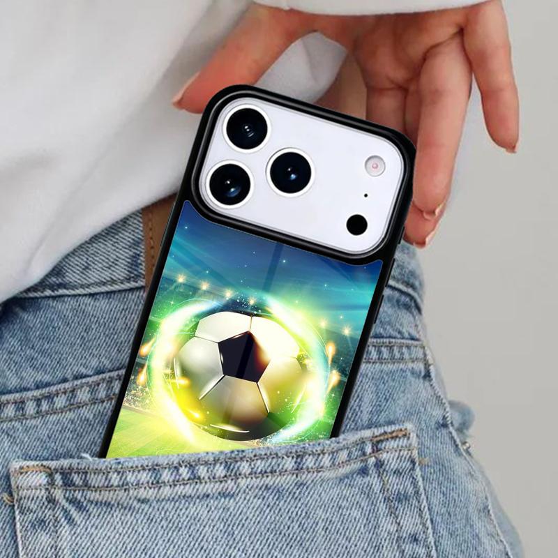 Чехол для телефона 'Огненный Футбол' для iPhone 16e 15 14 13 12 17 Pro Max Plus Air 17pro Чехол Coque