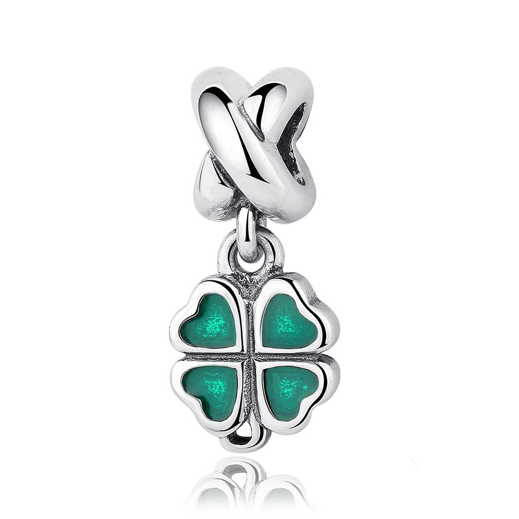 Green Color Charms Fit Bracelets 925 Silver Avocado Clover Bead Cactus Chameleon Zircon DIY Jewelry Charm