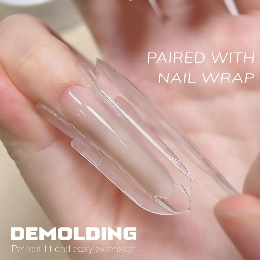 120pcs Clear Sandwich Dual Nail Form Rocket Shape Nail Form Mold Dual Nail Forms for Builder Gel