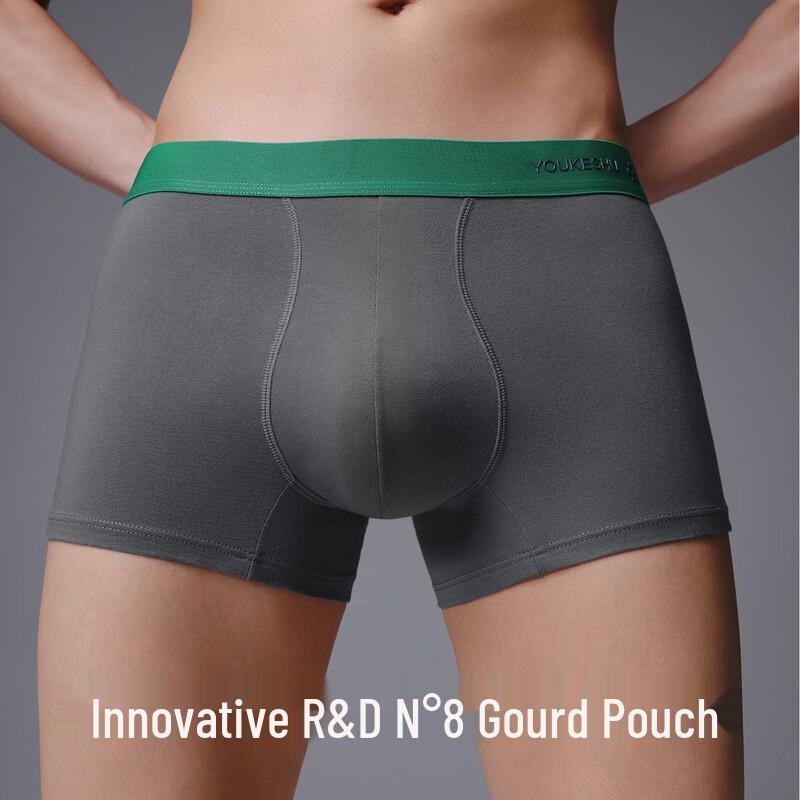 Youkeshu Men's 10A Antibacterial Pure Cotton Boxer Briefs