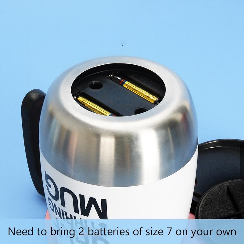 Автоматическая чашка для помешивания, портативная электрическая мешалка для кофе на батарейках, вращающаяся магнитная чашка для самостоятельного перемешивания из нержавеющей стали