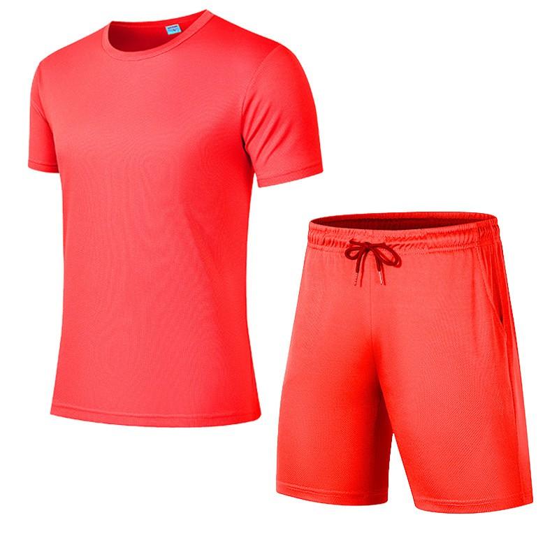 Mens Lightweight Breathable Mesh 2-Piece Sport Set Short Sleeve T-Shirt Shorts Workout Gym Running Casual