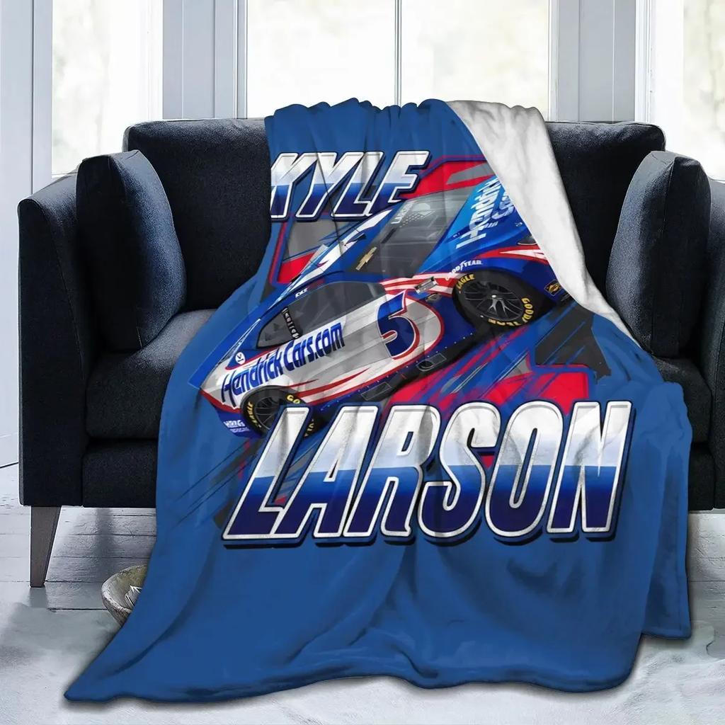 Плед-покрывало Kyle Larson 5 на все сезоны, ультрамягкий фланелевый плед, с цифровой печатью, премиальный пушистый флис из микрофибры